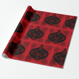 Skull Ornament Red och Black Presentpapper