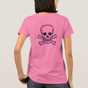 Skull på benen Kvinnor rosa T-shirt back