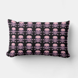 Skull på benens rosa, svart lumbalkudde lumbarkudde