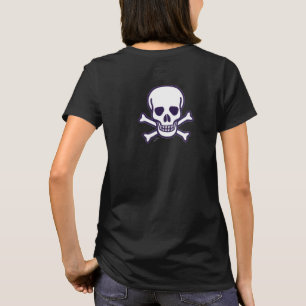 Skull på benkvinnor, svart T-shirt baksida