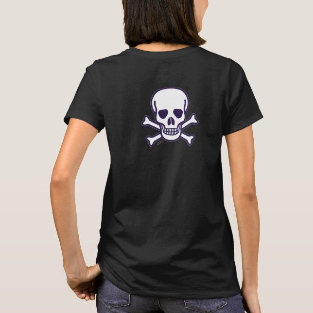 Skull på benkvinnor, svart T-shirt baksida (Baksida)