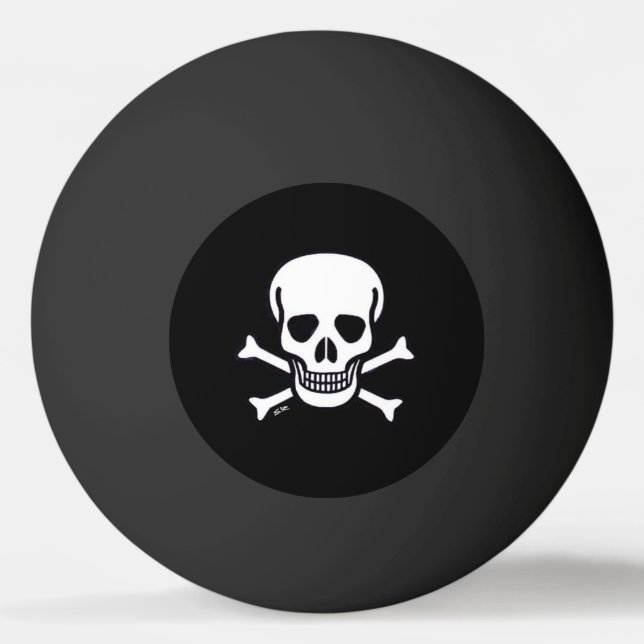 Skull på bensvart 1 stjärtpinga boll (Framsidan)