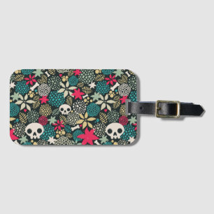 Skull på blommor bagagebricka
