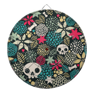 Skull på blommor darttavla