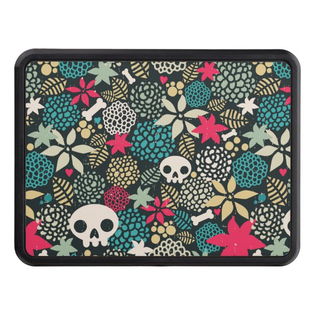 Skull på blommor dragkroksskydd (Framsidan)