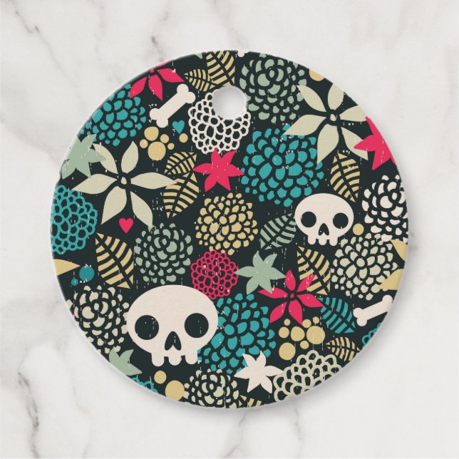 Skull på blommor gåvor etiketter (Framsida)