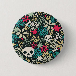 Skull på blommor knapp