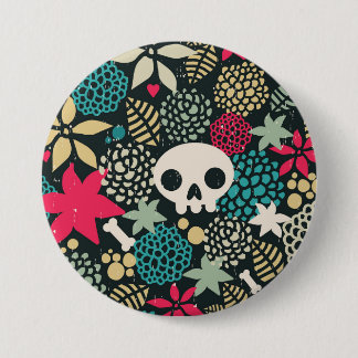 Skull på blommor knapp