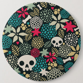 Skull på blommor knapp