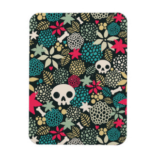 Skull på blommor magnet
