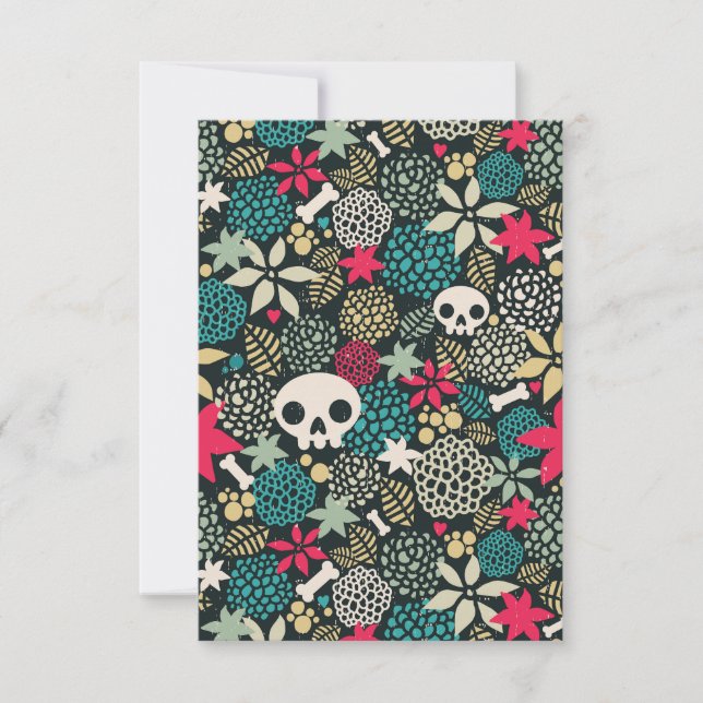 Skull på blommor OSA kort (Framsida)