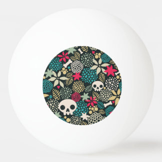Skull på blommor pingisboll