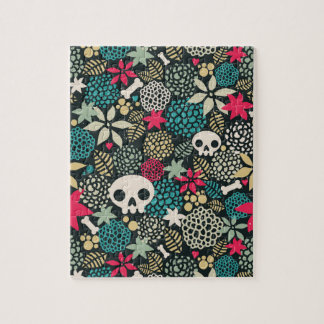 Skull på blommor pussel