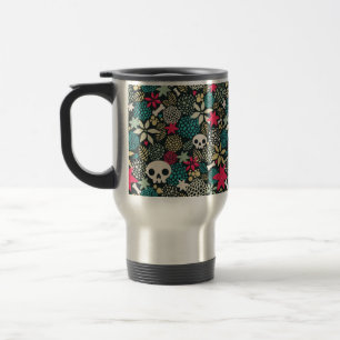 Skull på blommor resemugg