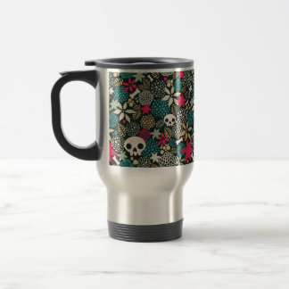 Skull på blommor resemugg