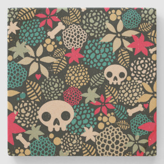 Skull på blommor stenunderlägg