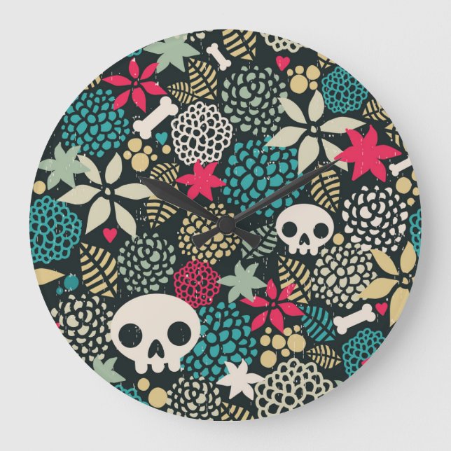 Skull på blommor stor klocka (Framsida)