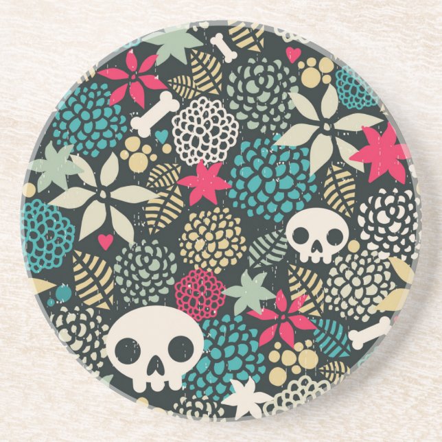 Skull på blommor underlägg (Framsidan)