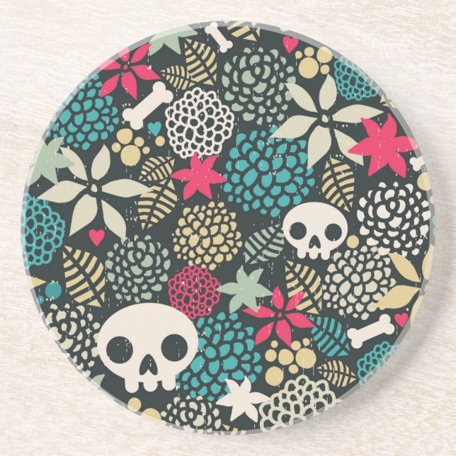 Skull på blommor underlägg (Framsidan)