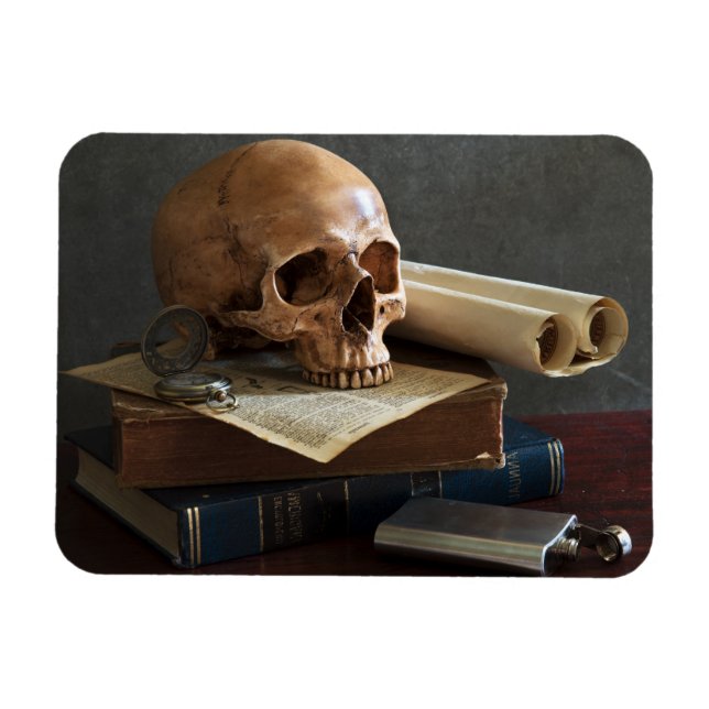 Skull på Bokar fotomagnet Magnet (Horisontell)