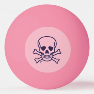 Skull på Bones Rosa orang glo 1 star ping pong bol Pingisboll