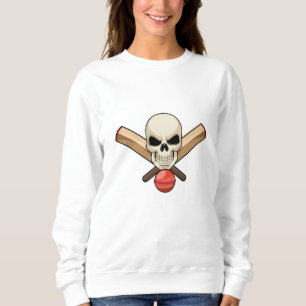Skull på Cricket med Cricket fladdermus T Shirt