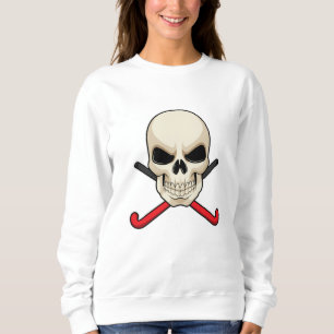 Skull på Hockey med Hockey fladdermus T Shirt