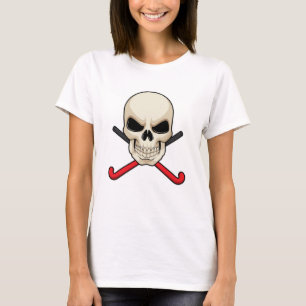 Skull på Hockey med Hockey fladdermus T Shirt