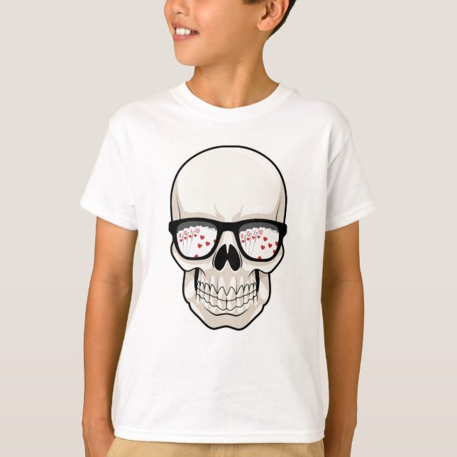 Skull på Poker med solglasögon T Shirt (Framsida)