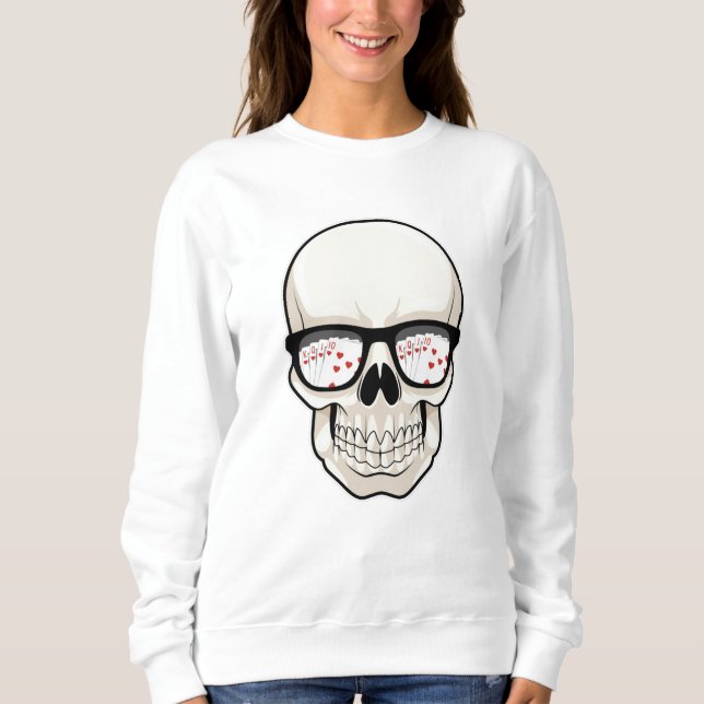 Skull på Poker med solglasögon T Shirt (Framsida)