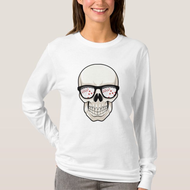 Skull på Poker med solglasögon T Shirt (Framsida)