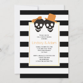 Skull par Halloween bröllop par dusch Inbjudningar