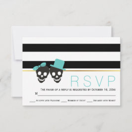 Skull par rand aqua Halloween bröllop OSA
