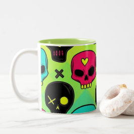 Skull Pattern Coffee Mug Två-Tonad Mugg