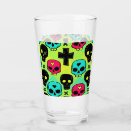 Skull Pattern Glass Cup Glaskopp