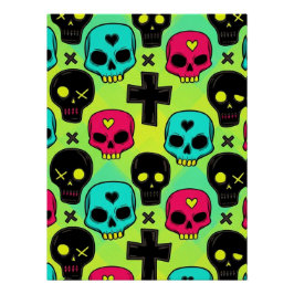 Skull Pattern Glossy Poster Perfect Poster