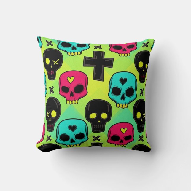 Skull Pattern Kudde (Framsida)