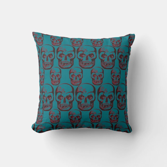 skull pattern kudde (Framsida)