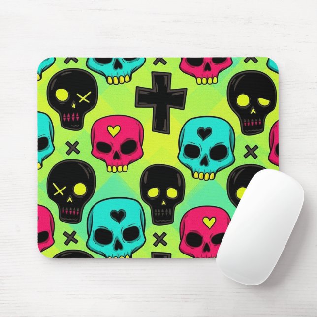 Skull Pattern Mousepad Musmatta (Med mus)