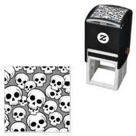 Skull Pattern Self Inking Rubber Stamp Självfärgande Stämpel