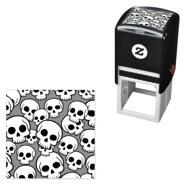 Skull Pattern Self Inking Rubber Stamp Självfärgande Stämpel (In Situ)
