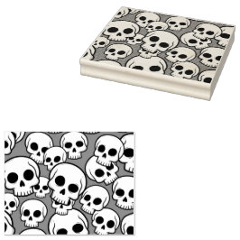 Skull Pattern Wood Art Stamp Stämpel