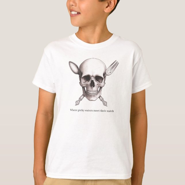 Skull Picky Eaters T Shirt (Framsida)