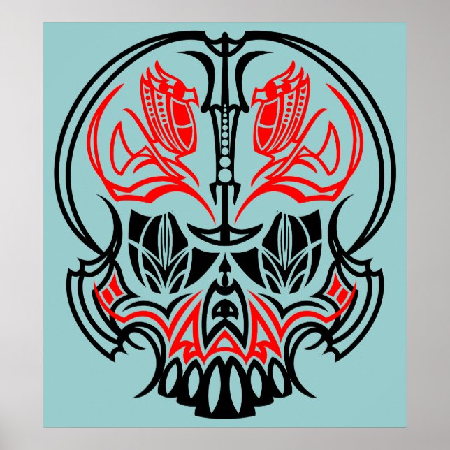 Skull Pinstriping Poster (Framsidan)
