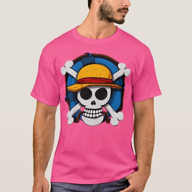Skull Pirat Crane Chapeau Respirant T Shirt (Framsida)