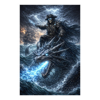 Skull Pirate Captain – Phantom Dragon Rider of the Fototryck