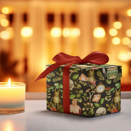 Skull Plant Mushroom Flower Abstrakt Halloween Presentpapper