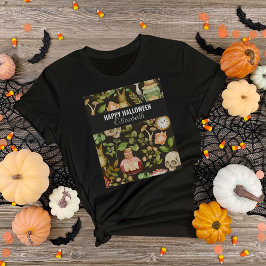 Skull Plant Mushroom Flower Abstrakt Halloween T Shirt