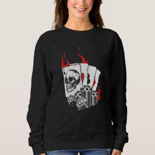 Skull Player-kort som spelar upp Spelare Ess Holde T Shirt