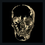 Skull Pop Art Sepia Black Retro Poster<br><div class="desc">Fantasy Art Skull Skeleton - Blue & Lila Tones Heavy Metall Punk Sten College Pop Art Image Bild</div>